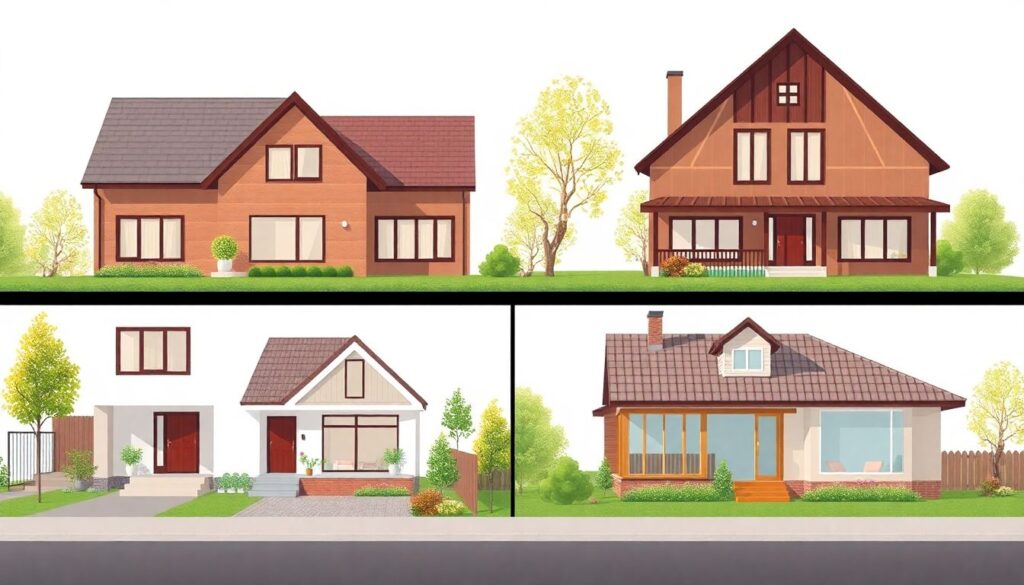 Как выбрать идеальное загородное жильё: сравнение коттеджа, таунхауса и дачи - иллюстрация