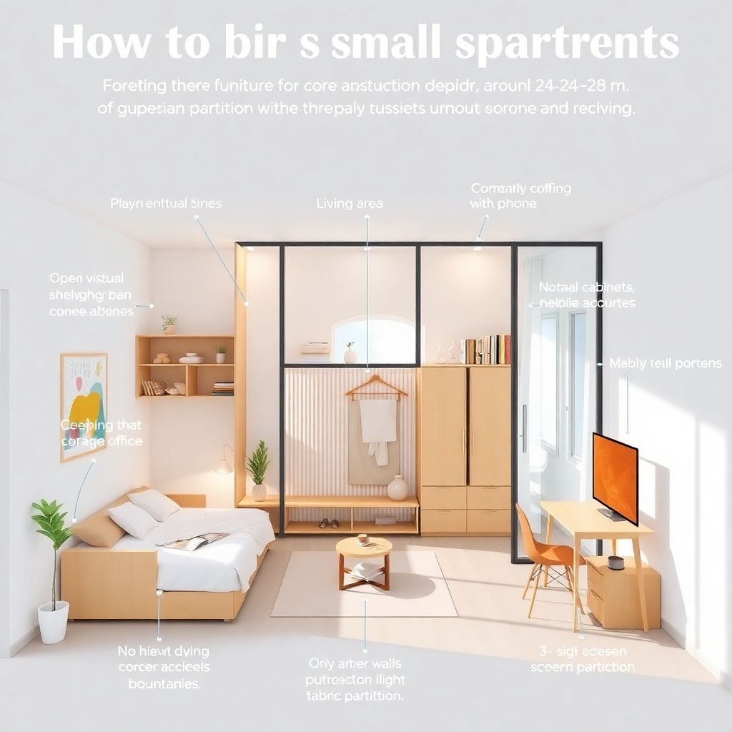 Зонирование маленькой квартиры без перепланировки: практичные решения