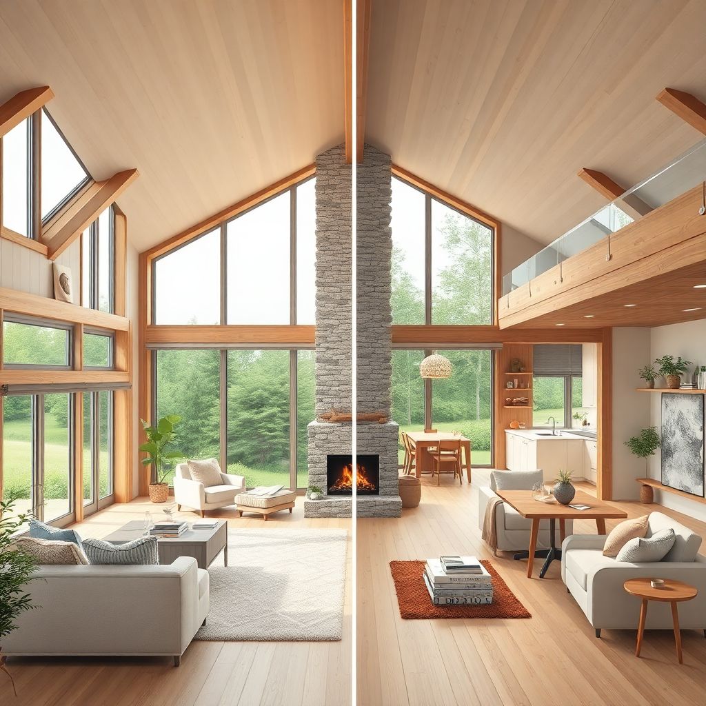 Стили интерьера загородного дома: современный шале и сканди-рустик